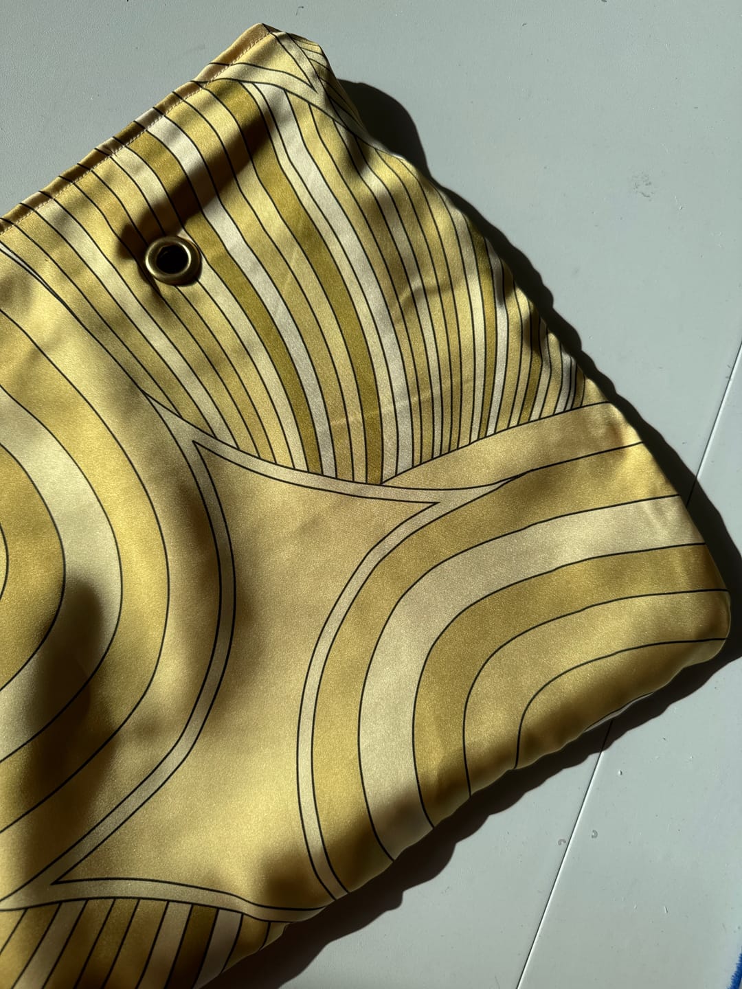Customer photo review of Yellow Retro Geometric Abstract Print Fabric by the Metre