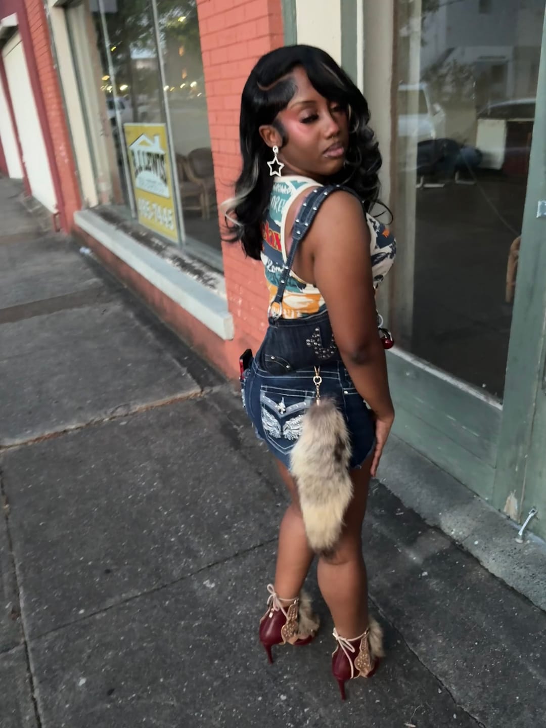 Customer photo review of SHAINY-MULTI FAUX FUR GLADIATOR SANDAL BOOTIE