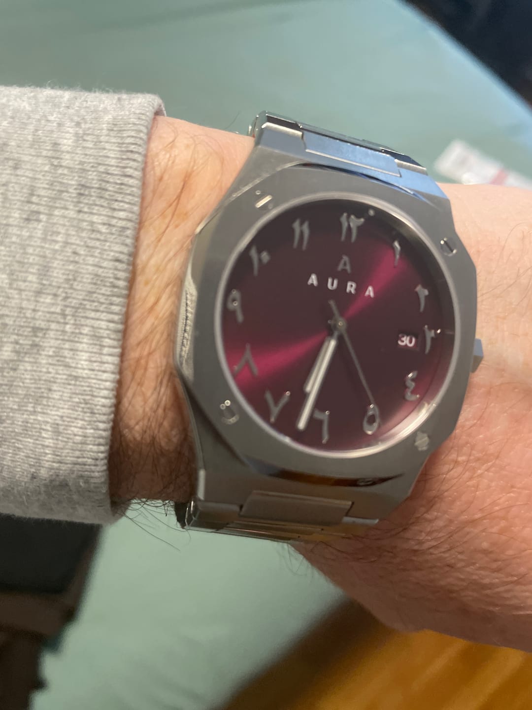 Customer photo review of Date 003: Steel/Maroon Arabic