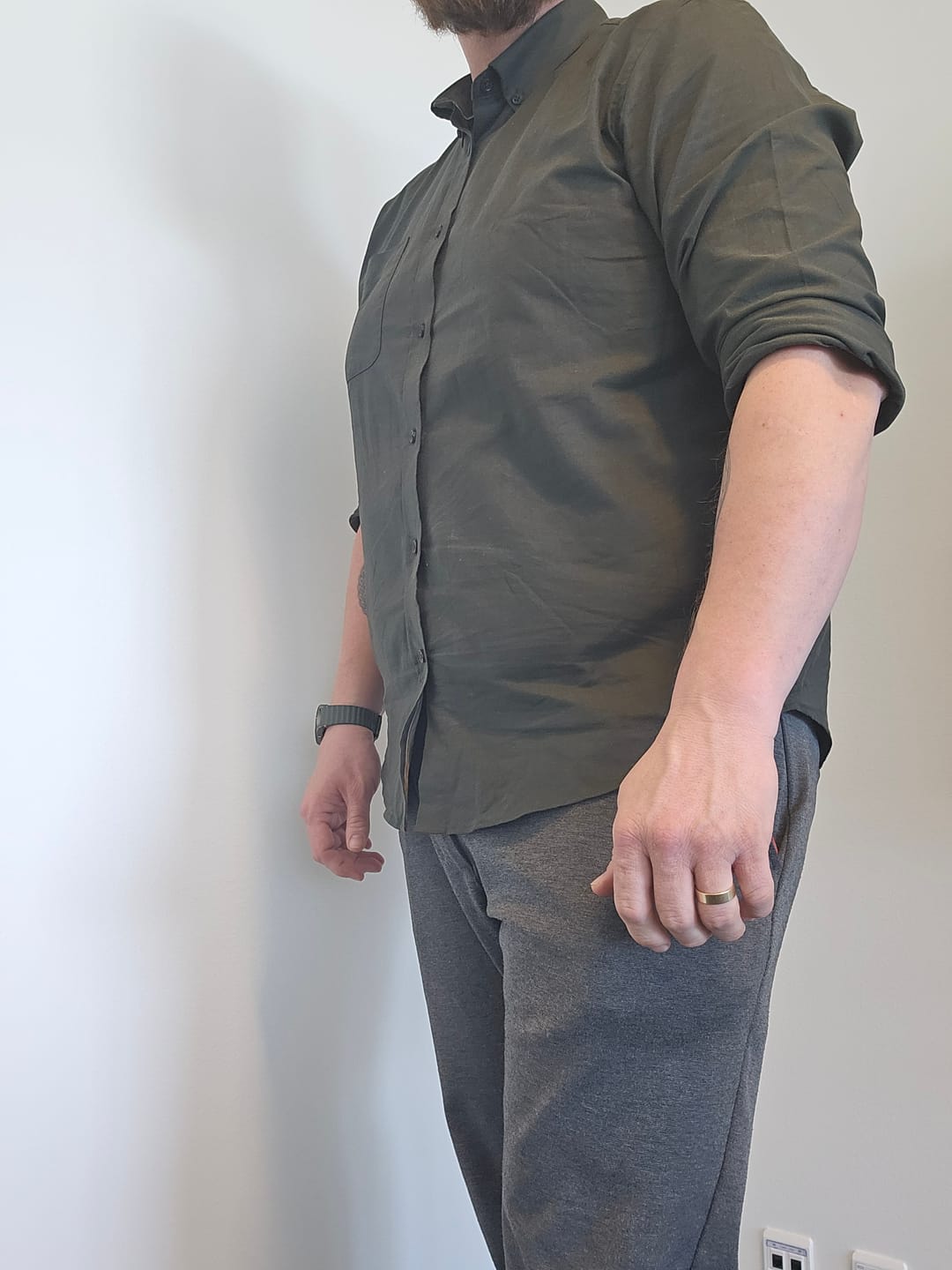 Customer photo review of The Original Performance Oxford Shirt - Forest Night