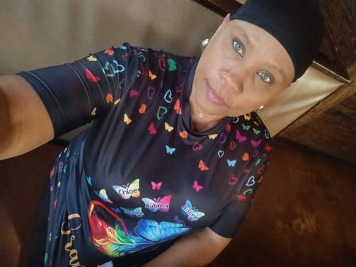 Customer photo review of Colorful Butterfly Grandma with Grandkids Personalized T-shirt