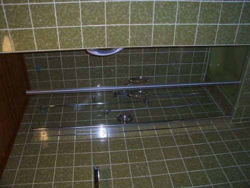 Customer photo review of Duschtür Nische mit Pendeltür, Duschkabine Nischentür Dusche - Klarglas