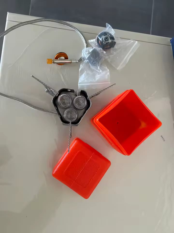 Customer photo review of 3-Head 5800W Folding Gas Camping Stove – Portable Backpacking Burner