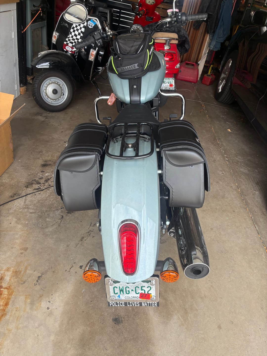 Customer photo review of 25L - SpiritBlade Large Indian Scout Sixty Classic 2025+ Leather Motorcycle Saddlebags