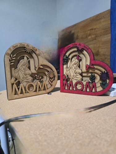 Customer photo review of Mother's Day 3D Standing laser cut file