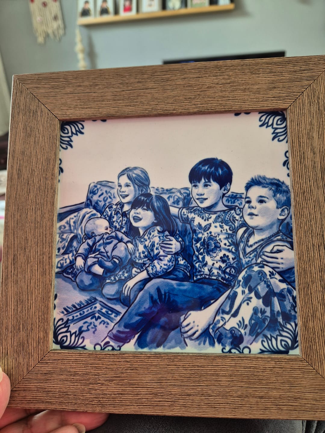 Customer photo review of Delft Blue Tile with Your Photo