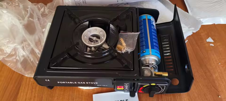 Customer photo review of Portable Gas Camping Stove 2500W with Spill Tray & Pot Stand