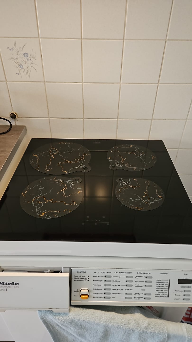 Customer photo review of Inductie matjes set van 4 - Marmer Design - Diverse maten
