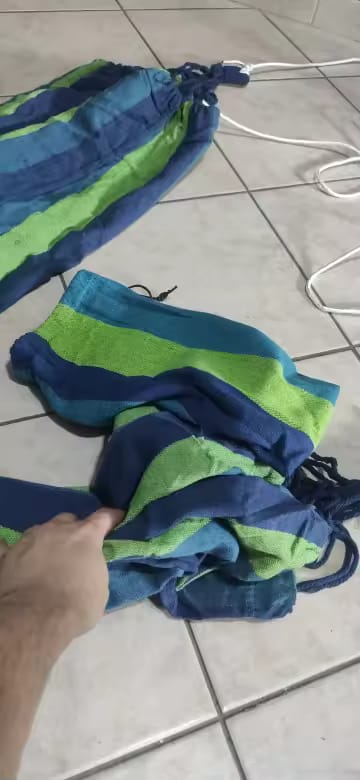 Customer photo review of Gestreifte Hängematte – Einzel- & Doppel-Outdoor-Schlafhängematte