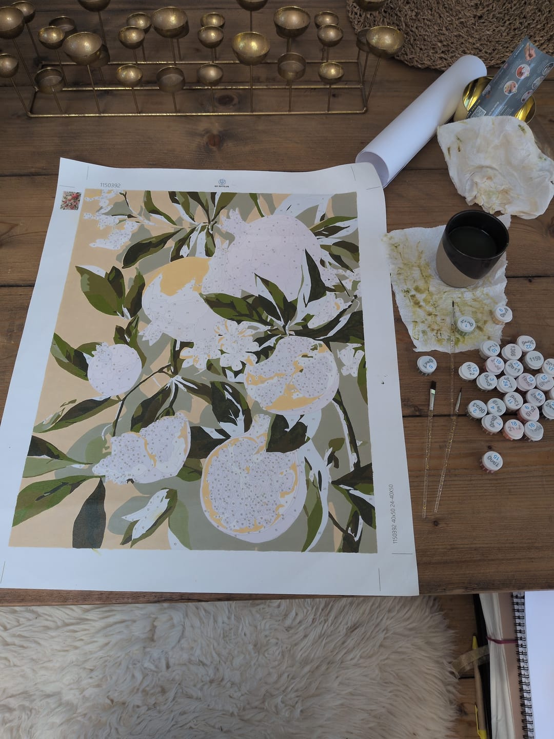 Customer photo review of Blooming pomegranates | Paint by Number