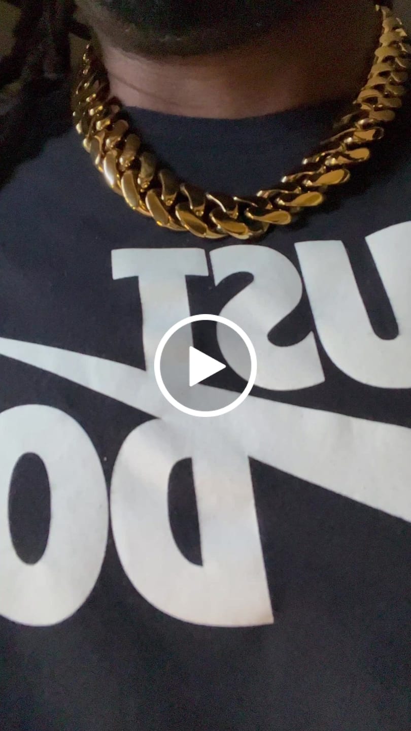Customer video review of 10-22mm Solid 18k Gold Plated Miami Cuban Link Chain
