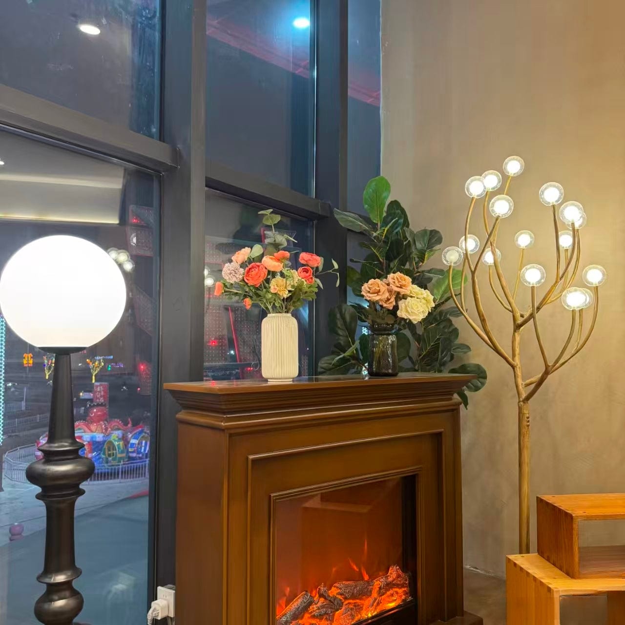 Customer photo review of Rustic Tree Branch Floor Lamp