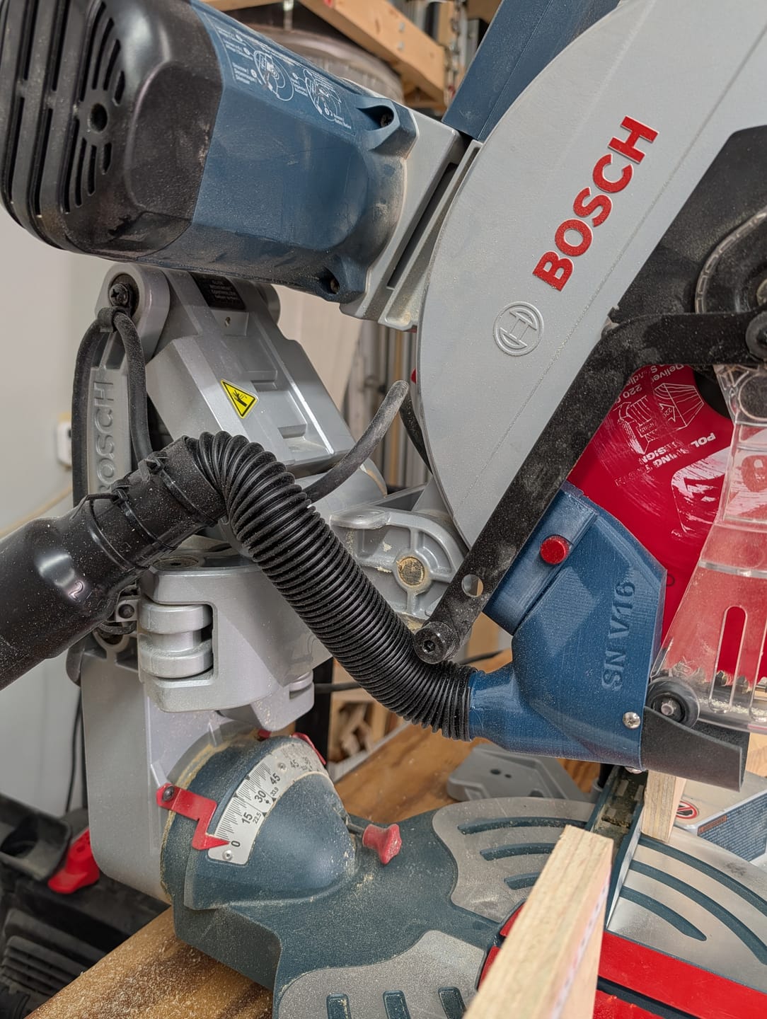 Customer photo review of Dust Collection Chute for Bosch Axial Glide Miter Saw