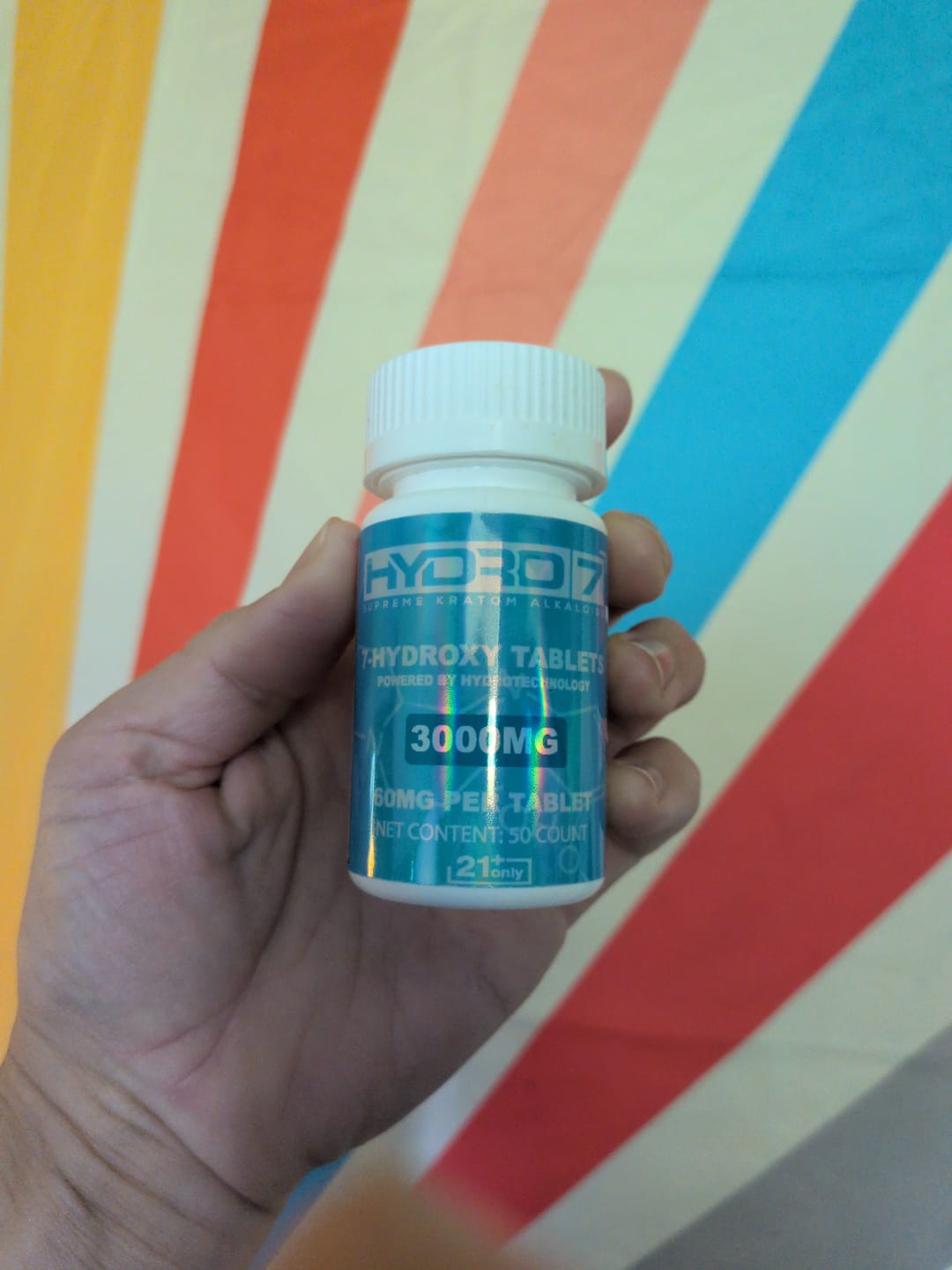 Customer photo review of 7-Hydroxy Tablets - 60MG (50 Count) 3000MG