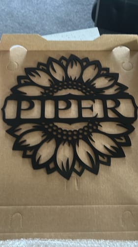 Customer photo review of Personalised Sunflower Wall Art