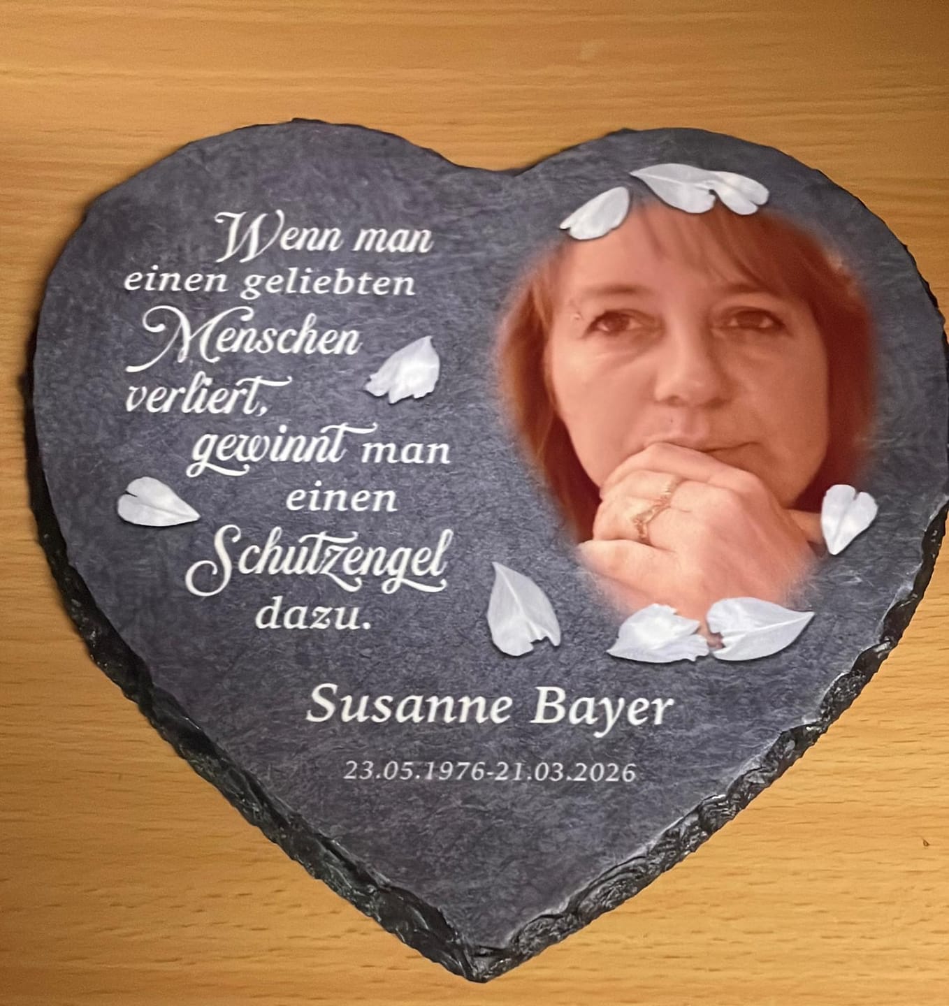 Customer photo review of Schutzengel - Individuelles Schieferherz