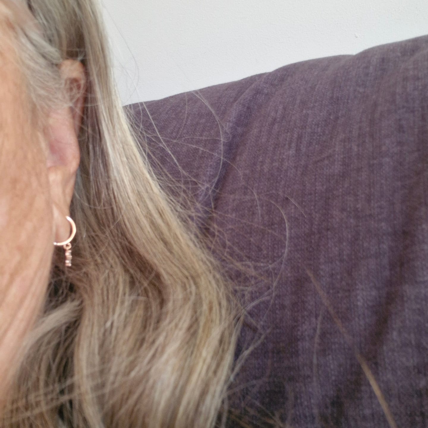 Customer photo review of Clover Sapphire Hoop Earrings