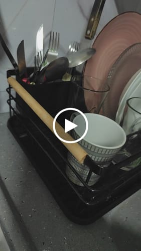 Customer video review of Escurridor Nordico Secaplatos Vajilla Con Bandeja y Madera