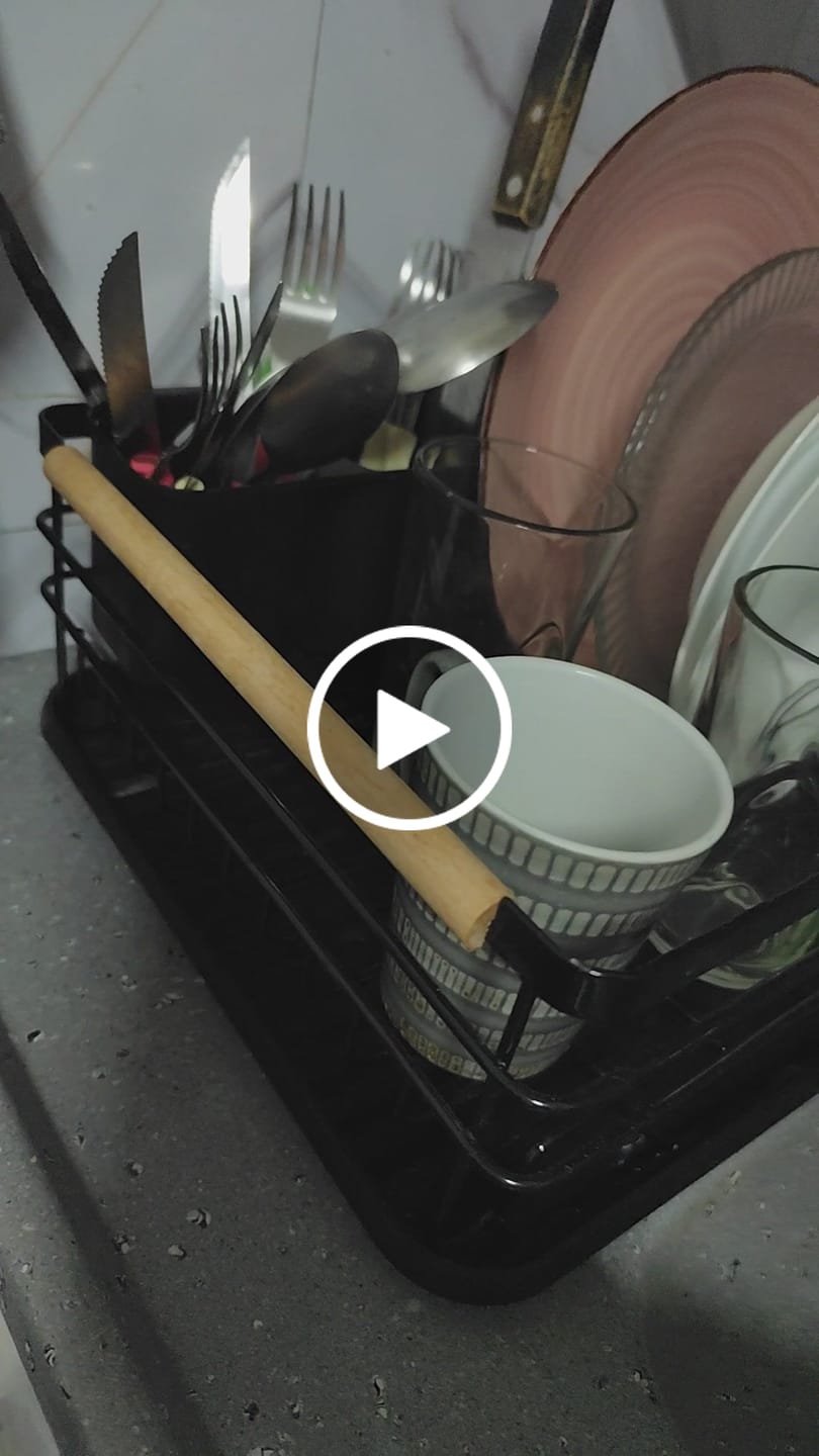 Customer video review of Escurridor Nordico Secaplatos Vajilla Con Bandeja y Madera