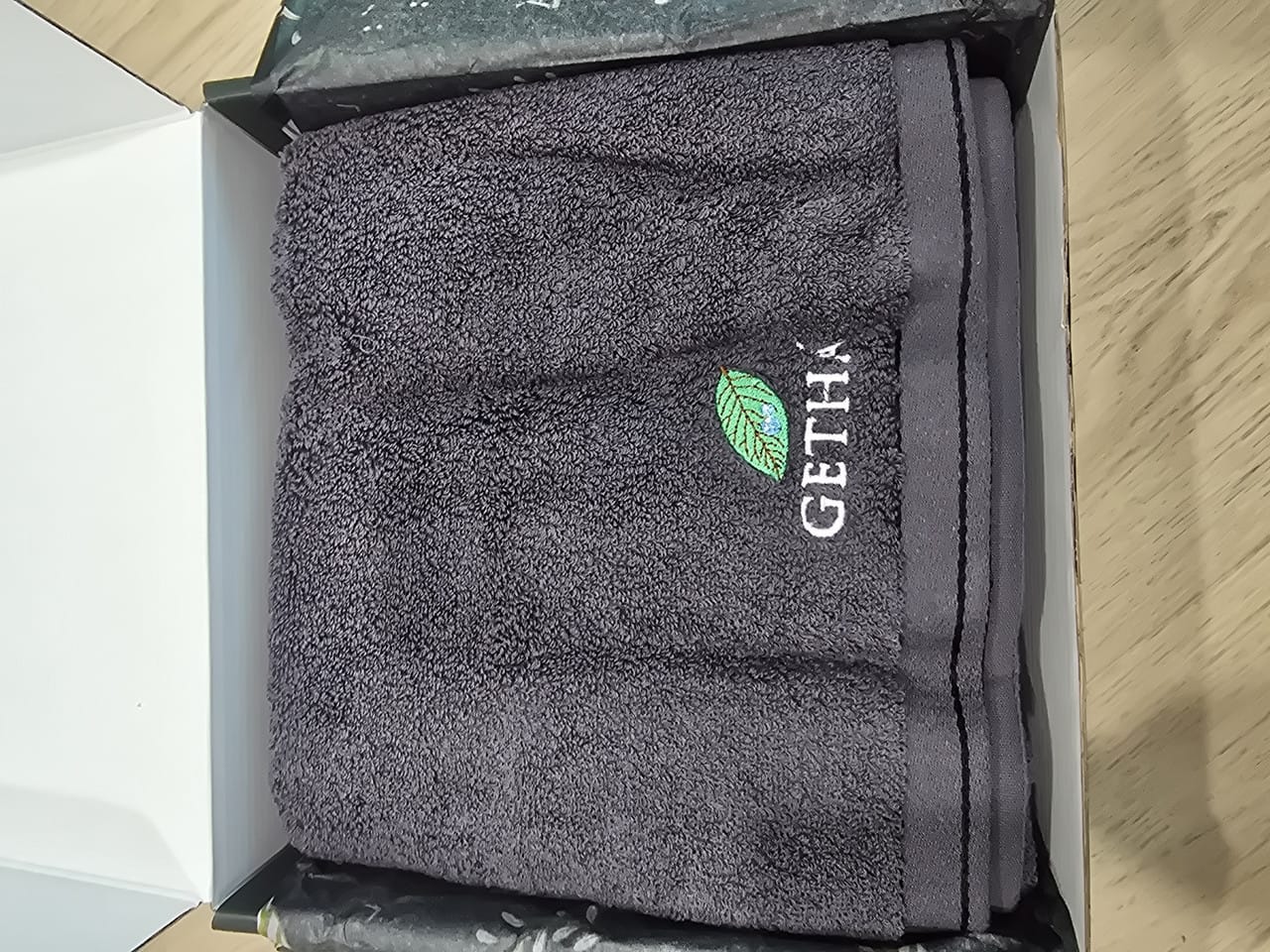Customer photo review of Getha Lux Towel - Dark Grey