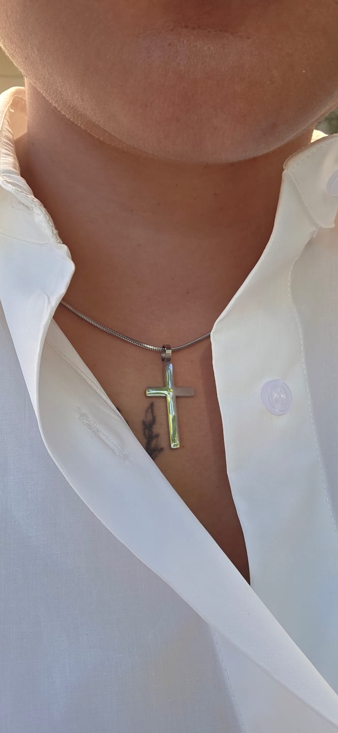 Customer photo review of Classic Cross Necklace Duo
