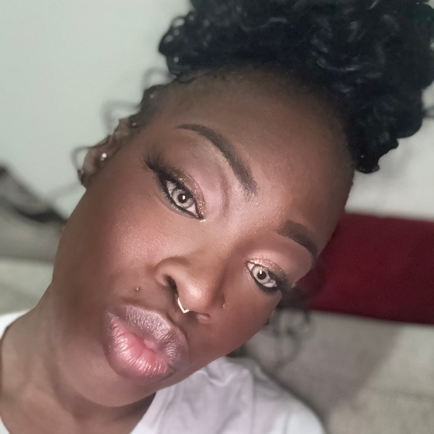Customer photo review of Hidrocor Quartz Blue Gray Prescription Colored Contact Lenses