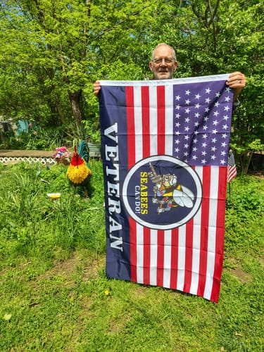Customer photo review of Seabees Can Do Veteran Flag