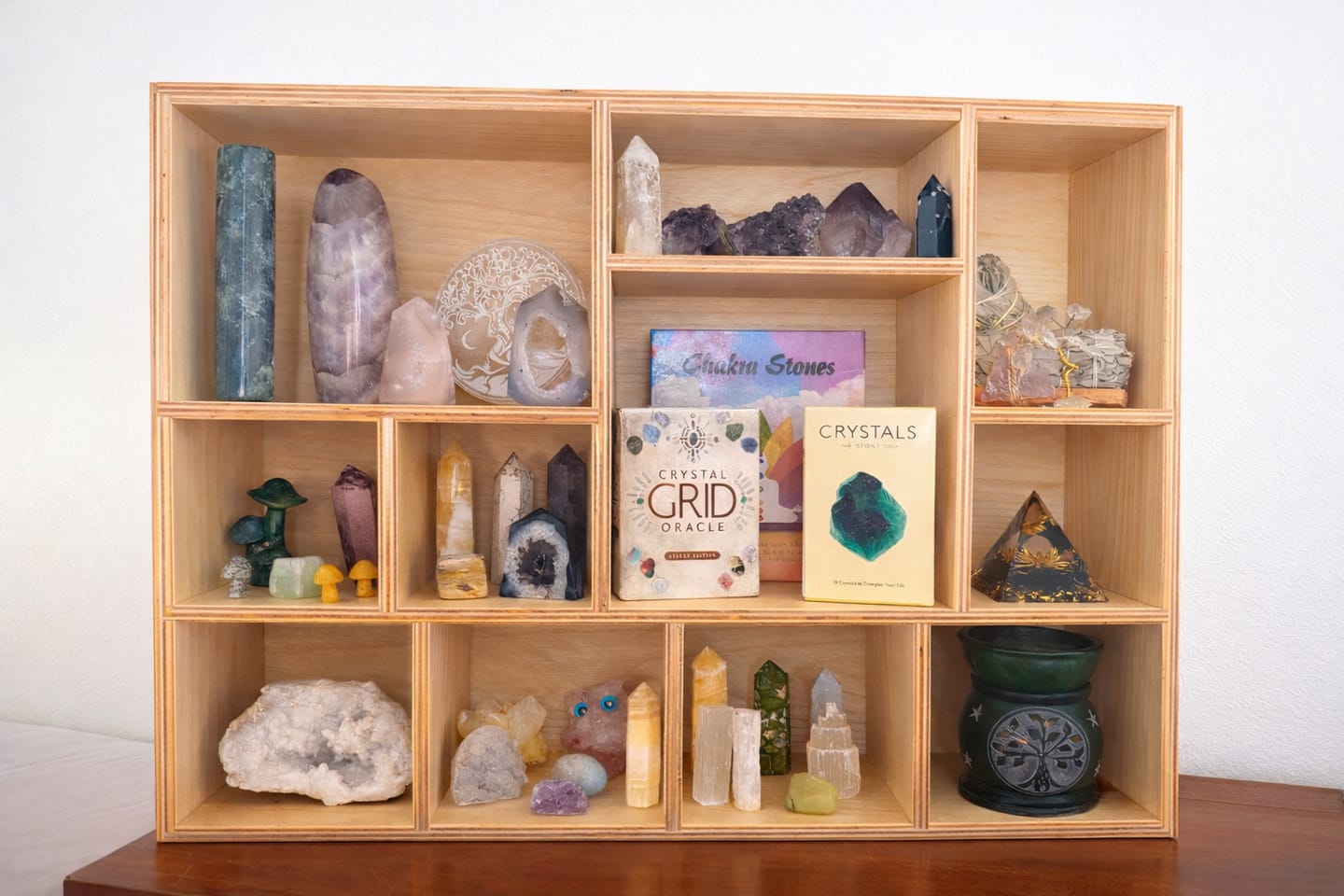 Customer photo review of Handcrafted Wooden Display Shelf