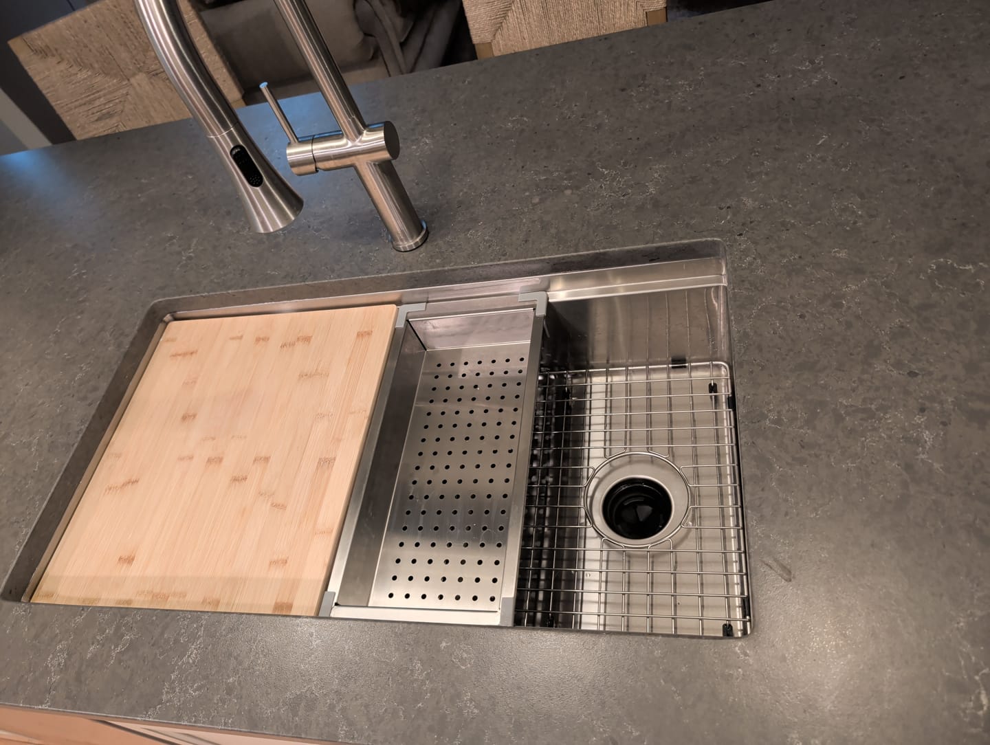 Customer photo review of 33" Undermount Workstation Sink – 16 Gauge Stainless Steel Single Bowl – 8" Deep – Reversible – Seamless Drain (5LS33c-8)