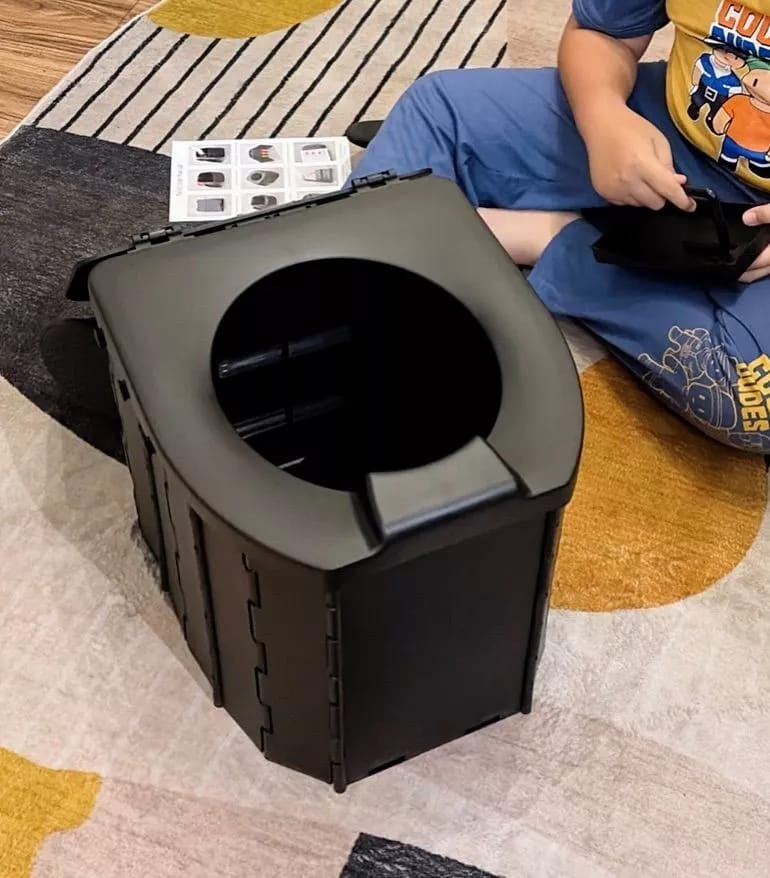 Customer photo review of Portable Folding Toilet – Collapsible Camp Toilet for Adults