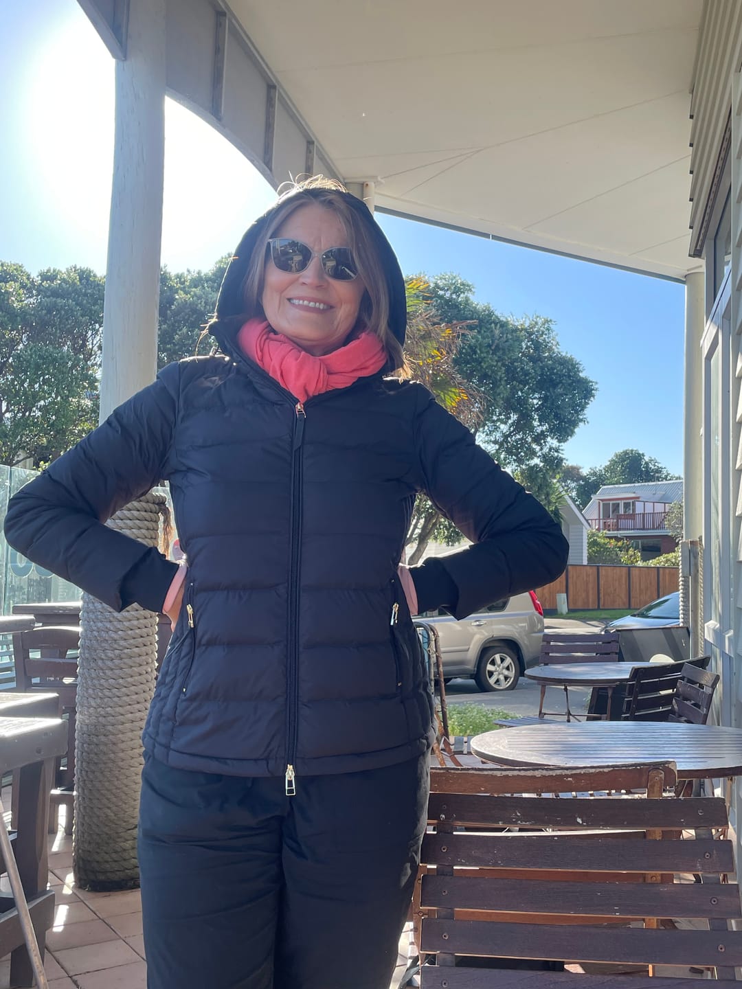 Customer photo review of Lucy Packable Puffer Down Jacket - Black