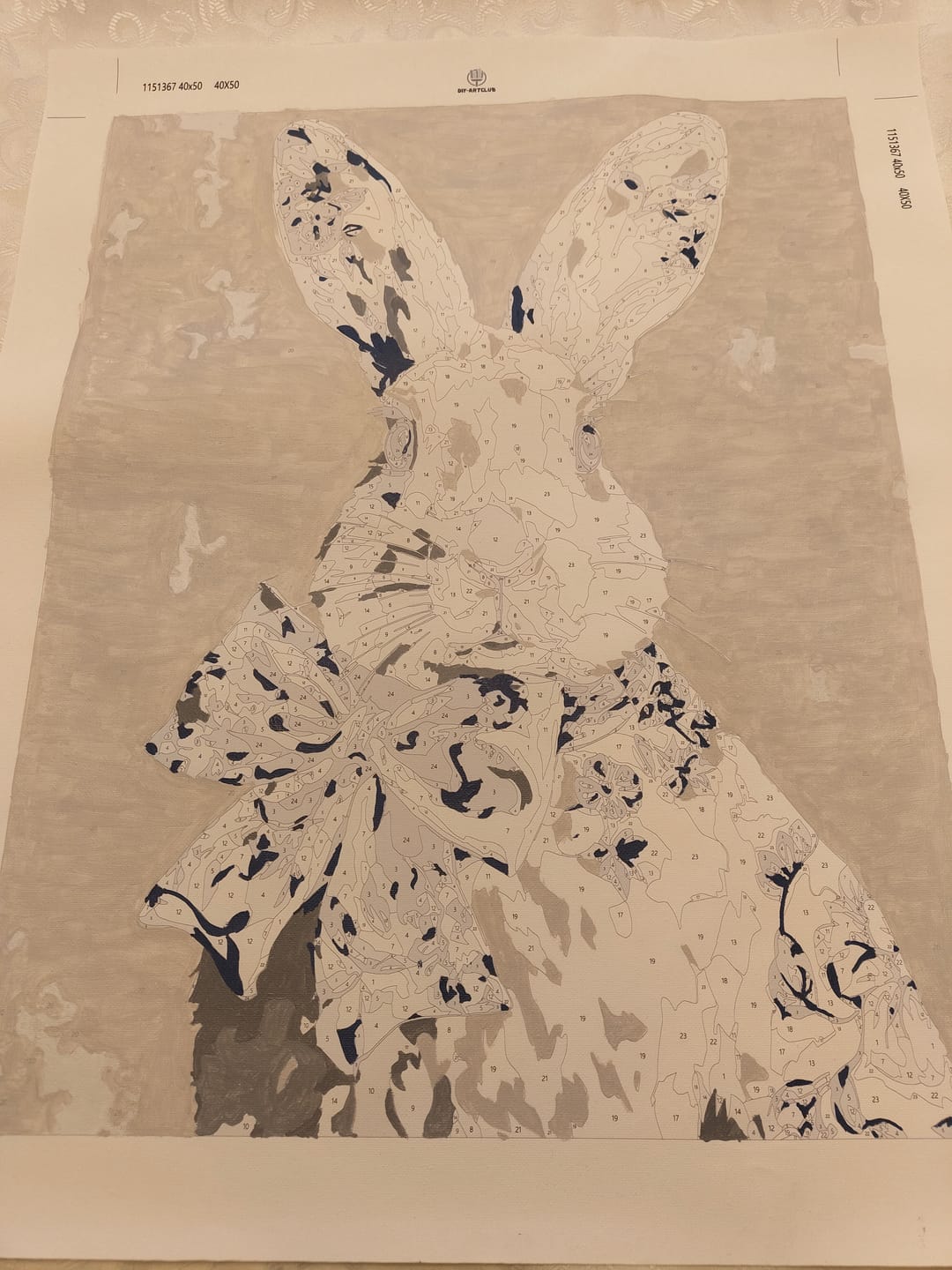 Customer photo review of Delft Blue Bunny | Paint by Number