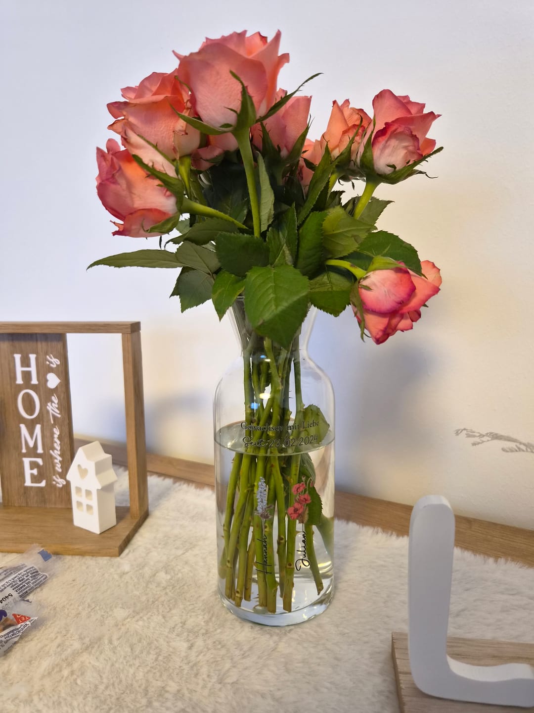 Customer photo review of Mamas Garten - Personalisierte Vase mit Namen und Blumen für Mama und Oma