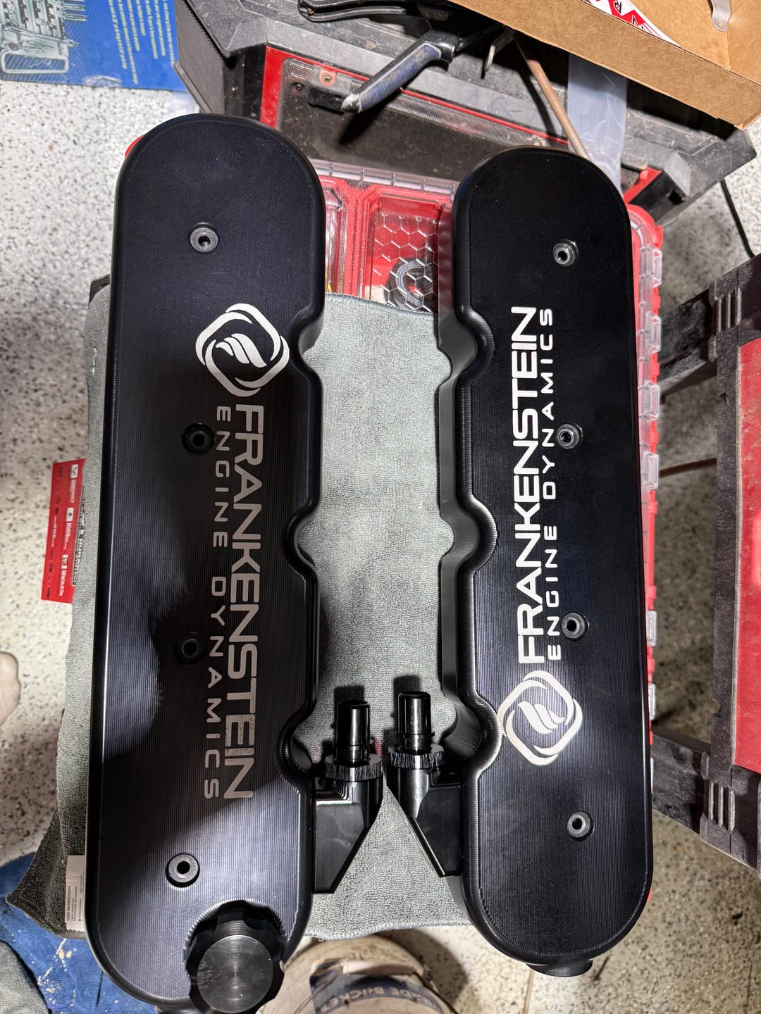Customer photo review of Motion Raceworks Billet Valve Cover Breathers Black Anodized (Pair)