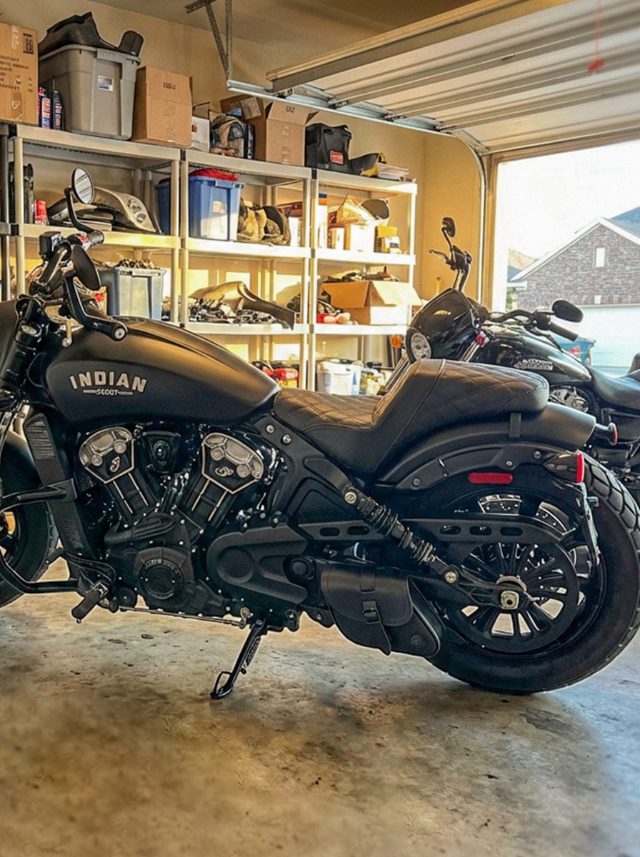 Customer photo review of 2L - Bullet Indian Scout Leather Motorcycle Swingarm Bag (Left Only)
