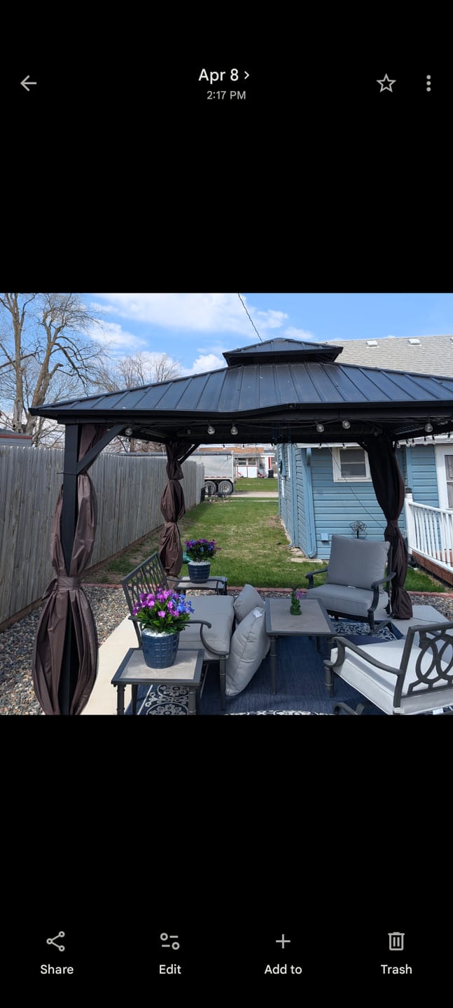 Customer photo review of Replacement Parts - 10' x 12' Duncan Hardtop Gazebo