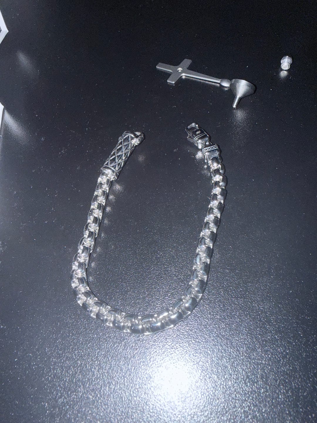 Customer photo review of Rugged Cylinder Urn Bracelet