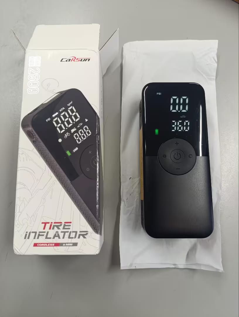 Customer photo review of Cordless Tire Inflator – Portable Digital Air Pump & Power Bank