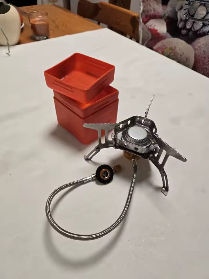 Customer photo review of 3-Head 5800W Folding Gas Camping Stove – Portable Backpacking Burner
