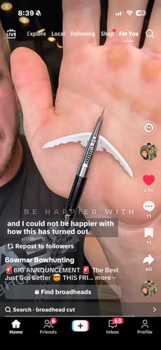 Customer photo review of Cut on Contact Titanium Broadheads