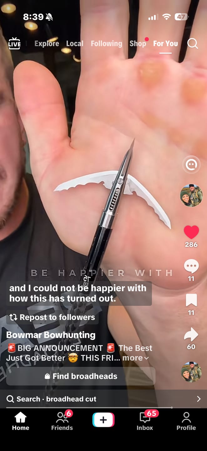 Customer photo review of Cut on Contact Titanium Broadheads