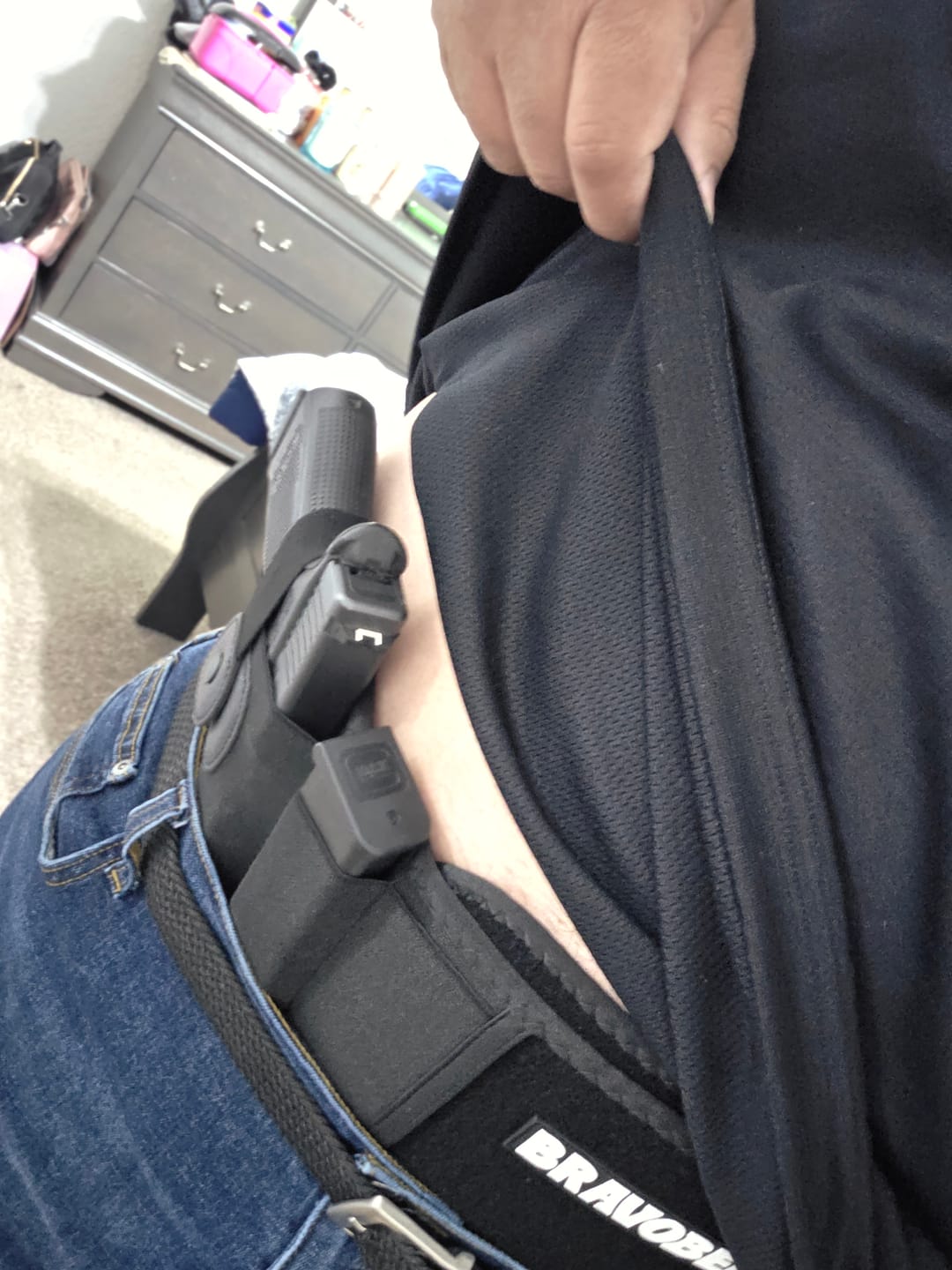Customer photo review of BravoBelt Belly Band Holster for Concealed Carry - Unisex - Black
