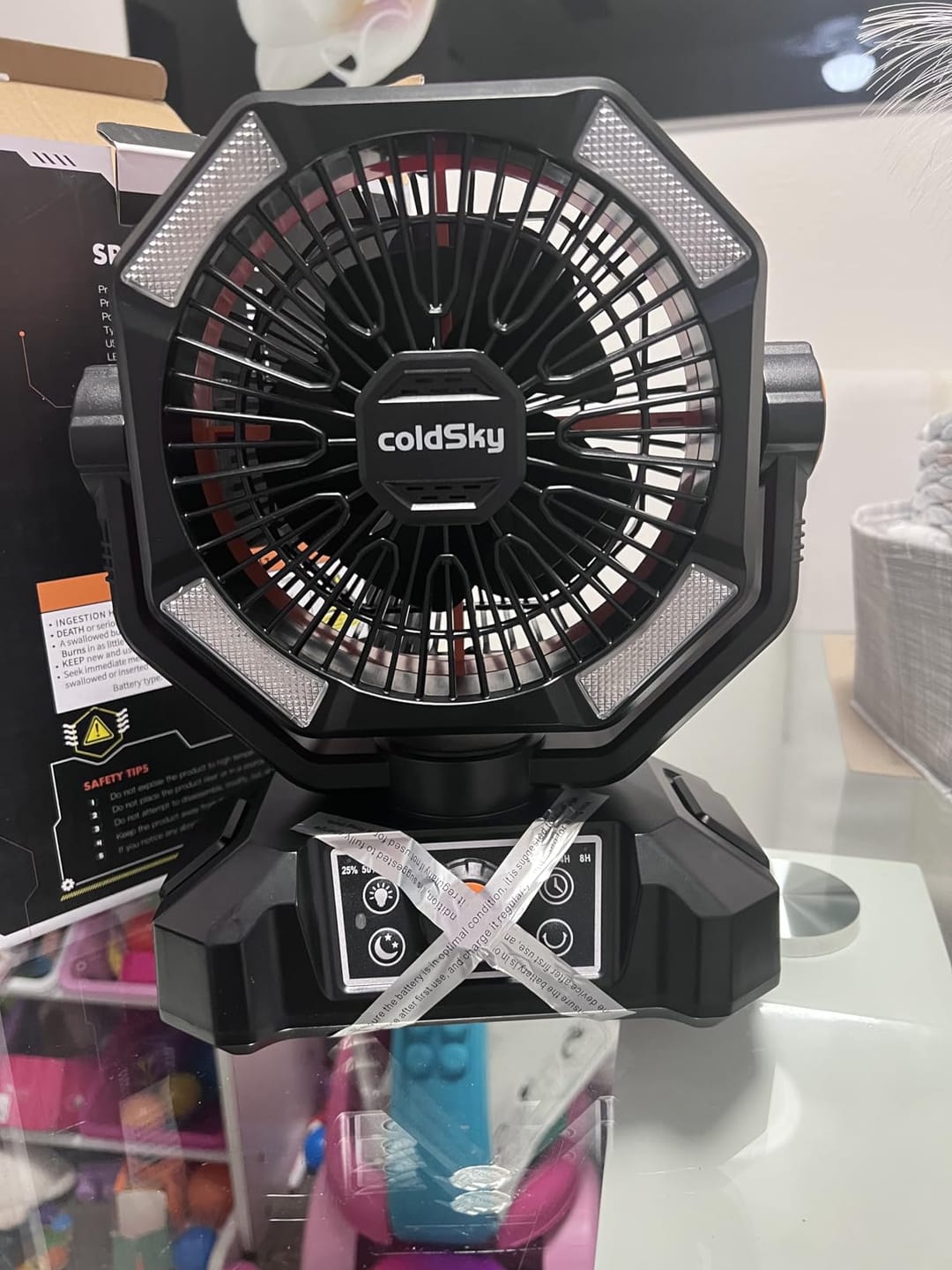 Customer photo review of 20000mAh Campingventilator mit LED-Laterne – 8-Stufen Akku-Ventilator