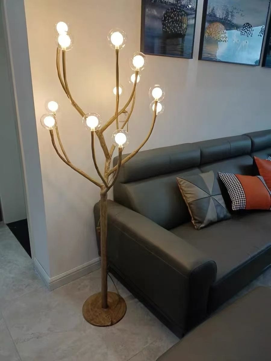 Customer photo review of Rustic Tree Branch Floor Lamp
