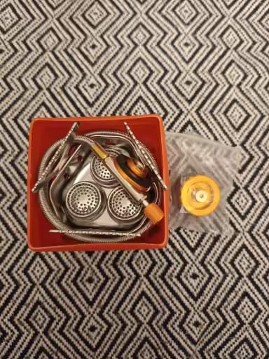 Customer photo review of 3-Head 5800W Folding Gas Camping Stove – Portable Backpacking Burner