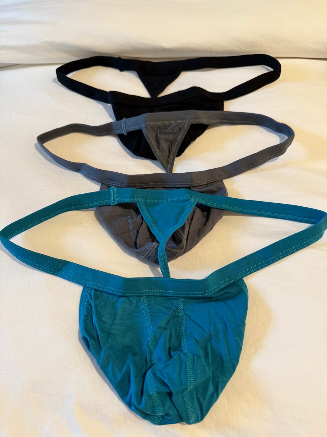 Customer photo review of Modal 0in Thong No Fly 3pk Black/Grey/Cyan
