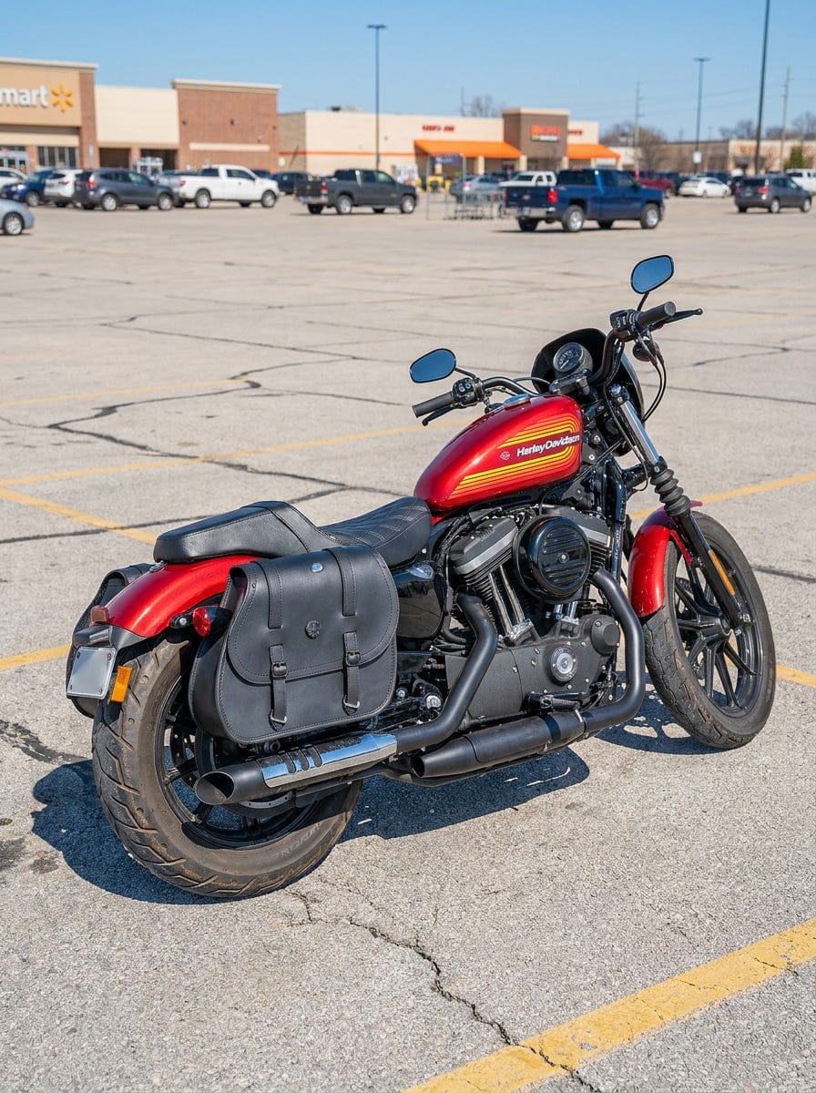 Customer photo review of 30L - Ghost Large Shock Cutout Motorcycle Saddlebags For Harley Sportster 1200 Iron XL1200NS