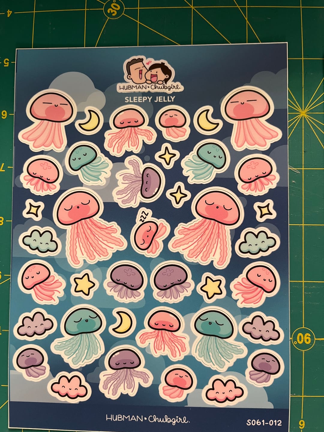 Customer photo review of Sleepy Jelly Sticker Sheet