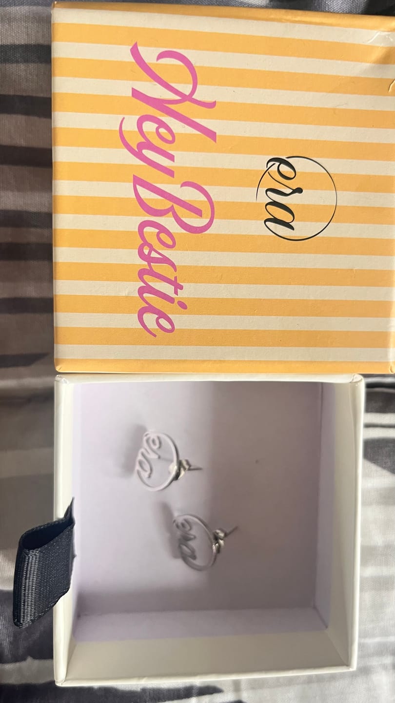Customer photo review of Silver Era Logo Studs