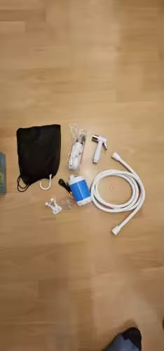 Customer photo review of Electric Camping Shower Pump – 5000mAh Rechargeable with Display